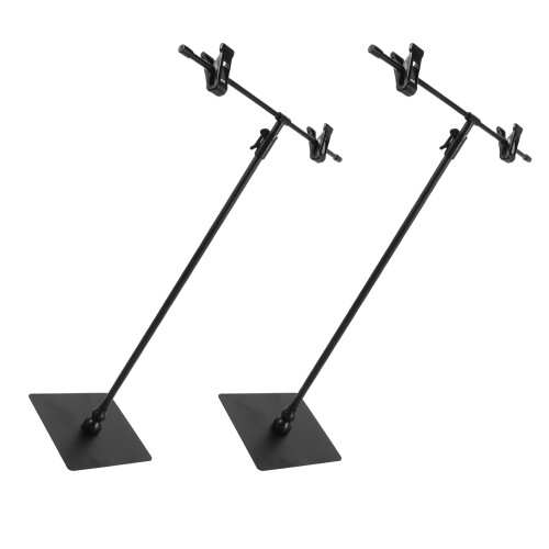2Pcs Black Adjustable T Banner Holder Stand for Tabletop Advertising