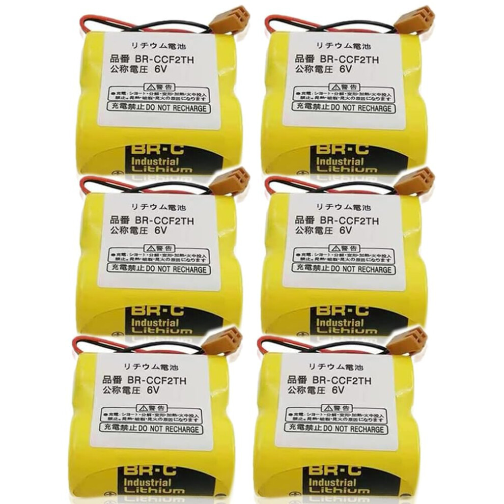 6 Pack Backup Battery For Fanuc Cnc Brccf2th 6V 5000Mah Lithium A98l00010902 Long Lifespan Plug Brown 9330225118213