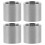 Durable Stainless Steel Pool Cue Ferrules Silver For Office 4pcs 1
