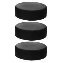 3Pcs Reusable Black Rubber Hockey Pucks for Indoor Outdoor Training