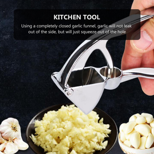 1Pièces Écrase-Ail Acier Cuisine Maison Efficace Argent 2