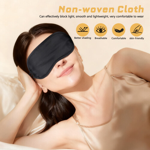 20Pièces Cache-Yeux Noir En Polyester Avec Bande Élastique Confortable 2