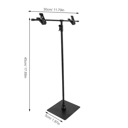 2Pcs Black Adjustable T Banner Holder Stand for Tabletop Advertising 1