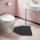 6Pcs Durable Grey Urinal Floor Mats Non-Slip Polyester Bathroom Mats 3