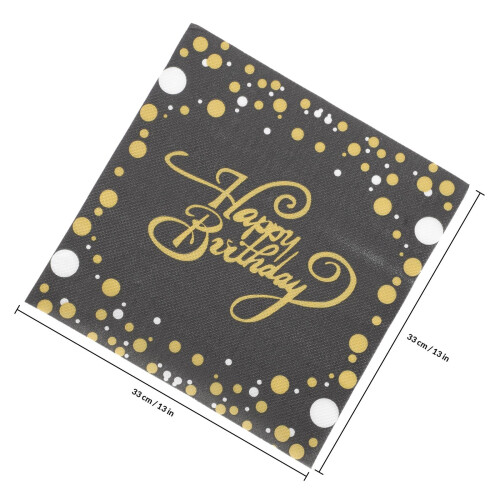 100Pièces Serviettes Noires En Papier Pour Déco De 1