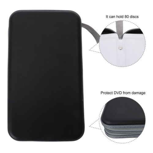 Étui Zippé Protection Cd Noir Polyester Usage Durable 2