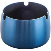 Stainless steel round thickened anti-fall high temperature resistant ashtray (blue) - DD01