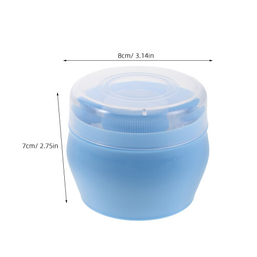 2Pcs Compact Sky-Blue Puff and Container for Travel Use 1