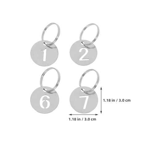 20St Ronde Rvs Sleutel Tags Met Nummervorm Voor Efficiënte Labeling 1