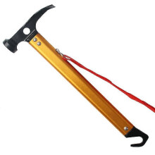 Camping Hammer, Multifunction Outdoor Camping Mallet Aluminum Tent Hammer Gold