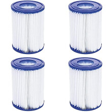 Filter Cartridge II Replacement Filters 4 Pack for Lay Z Spa Hot Tubs, Clear Water and Long Pump Life