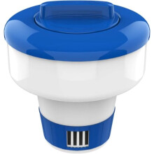 Adjustable Floating Chlorine Dispenser 7 Inch Tablet Floater for Pool and Spa Blue and White