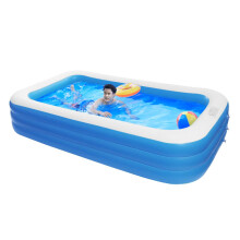 Oversized Family Inflatable Swimming Pool 120' x 72' x 22' Blue with Durable 0.3mm Walls for Backyard and Indoor Use