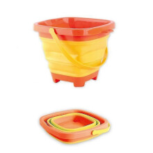 Children's Beach Bucket Sand Toy, 2l Foldable Sand Bucket Sand Box Toys Portable Travelling Sand Bucket Toddlers Kids Camping Gear Toys - q34 - DD