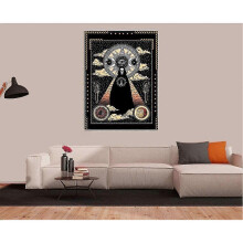 Skull Tapestry Tarot Skeleton Black and White Wall Art for Room Wall Tapestry (Black Skeleton, 200 x 150 cm) - DD01