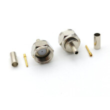 100pcs RF Crimp Connector 75 Ohm F Male Plug for RG174 RG316 LMR100 Brass Straight Secure Connection