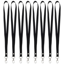 8Pièces Sangles Suspendues En Polyester Pour Badge Nom Noir