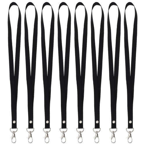 8Pièces Sangles Suspendues En Polyester Pour Badge Nom Noir