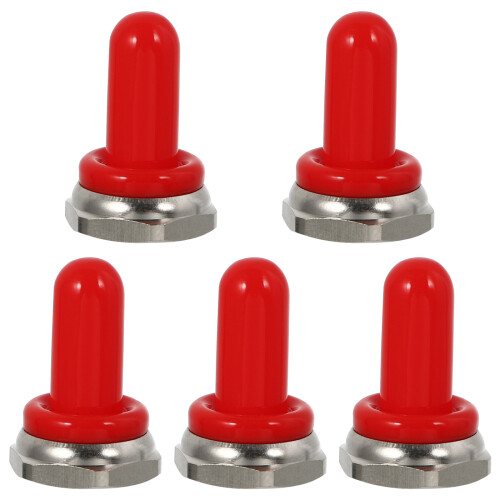 5Pièces Caches Étanches En Caoutchouc Rouge Pour Protection Sécurisée