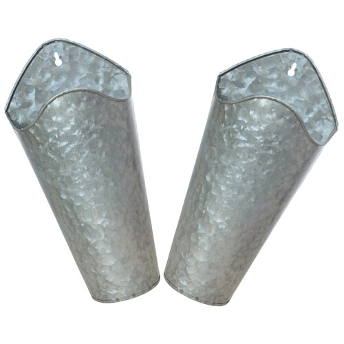 2Pièces Pot À En Fer Argenté Robuste Pour Décoration