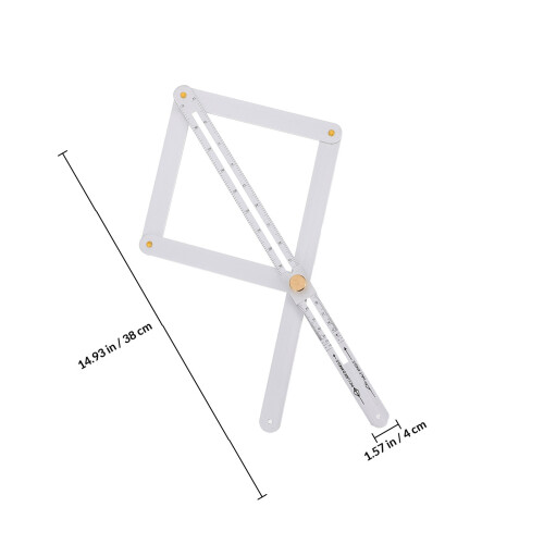 Outil Mesure Angle Acier Inoxydable Bois Argent Rapporteur 1
