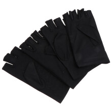 2Paires Cyclisme Demi-Doigts Noir Respirants Élastiques