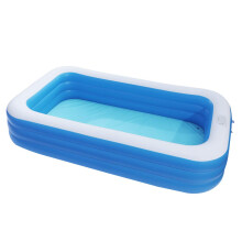 Inflatable Swimming Pool 117 x 69 x 22 Full‑Sized 3‑Layer Family Pool for Kids and Adults Backyard Fun