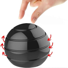 Kinetic Desk Toys,Full Body Optical Illusion Fidget Spinner Ball,Gifts for Men,Women,Kids Size 2.1",Black