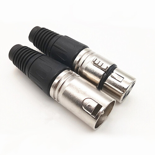 4Pièces Prises Xlr Audio En Abs+zinc 3 Pour Câble Micro 2