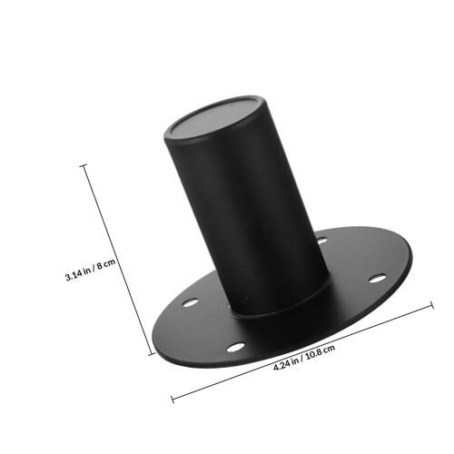 1Pièces Support Enceinte Fer Noir Avec Base Plate Et Fixation 1