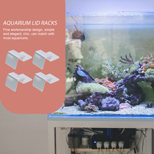 4Pièces Fixations Couvercle Aquarium Acier Inoxydable Argent Élégant 2