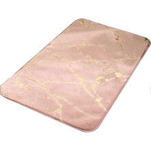 (Pink) Bath Mat Non-slip Quick Dry Polyester Granite Surface Shower Rug For Home - PJ
