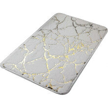 (White) Bath Mat Non-slip Quick Dry Polyester Granite Surface Shower Rug For Home - PJ