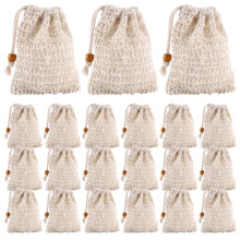 40 Pack Soap Exfoliating Bags,Soap Saver Made Sisal Mesh Soap Bag Bar Soap Bag with Drawstring for Bath & Shower Use