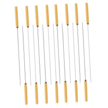 Stainless Steel BBQ Skewers Set, No Spin Flat Picks with EasyGrip Handle for Even Heat Grilling