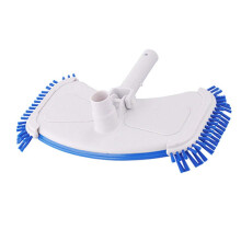 Curved Pool Vacuum Head with Microfiber Brush for Concrete and Plaster Swimming Pool Cleaning