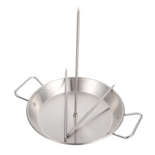 Stainless Steel Grill Roasting Pan with Chicken Roaster Rack for Outdoor BBQ and Kebab Cooking