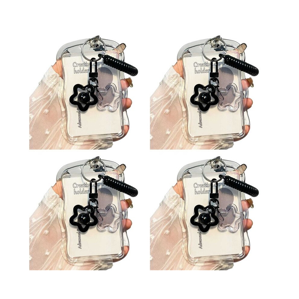 4X Photocard Holder Transparent Card Holder Keychain Photo Sleeves Bus Card Student Card Case Photo Protector 4711415743708