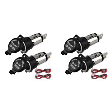 4x Cigaretter Lighter Socket, 12V Car Cigaretter Lighter, with Cover Wiring Harness Waterproof