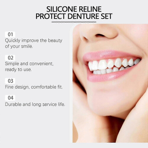 Premium Custom Silicone Denture Set, Soft Silicone Full Upper and Lower Dentures, Comfortable and Durable Dentures 1 Set 2