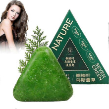 (3pcs) Nature Triangle Shampoo Bar, Nature Seven Green Soep Shampoo Netural Usman Grass Shampoo Bar, Calming & strengthens Hai for Women and Men