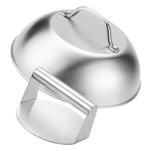 Stainless Steel Burger Press Lid with Dual Function Design and Even Heat Distribution for Grilling