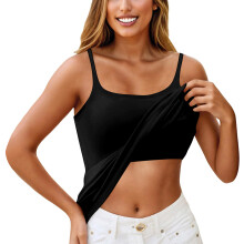 Women's camisole, built-in bra, top, women's-Black M