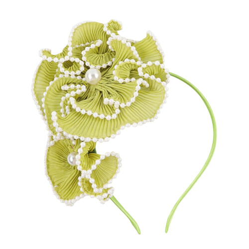 Luxurious Polyester Fabric Hair Accessory Decors for-Green