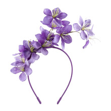 Fashionable Polyester Hair Clip with Realistic White-Purple