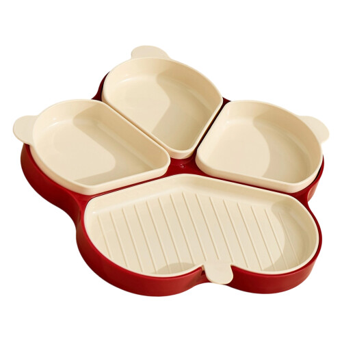 Stackable Plastic Condiment Tray With Separate Compartments