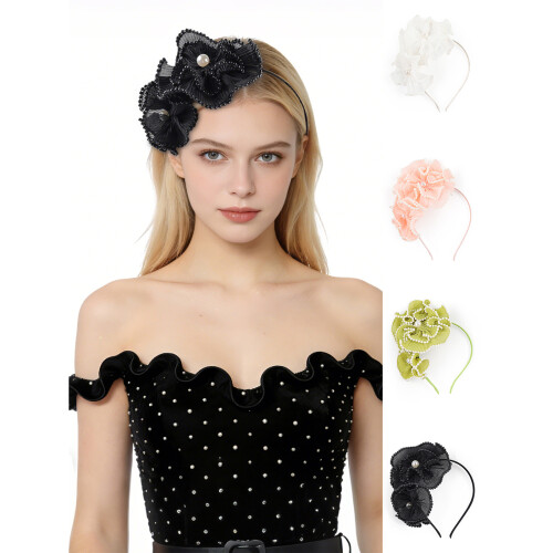 Luxurious Polyester Fabric Hair Accessory Decors for-Green 2