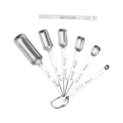 7Pz Cucchiai Misuratori Acciaio Argento Multiuso Per Cucina