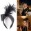 Old Style Mesh Headband with Soft Feather Fashionable-Deep Blue 3