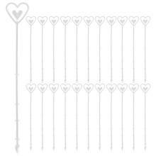 100Pz Fermacarte Per Bouquet Cuore Trasparente in